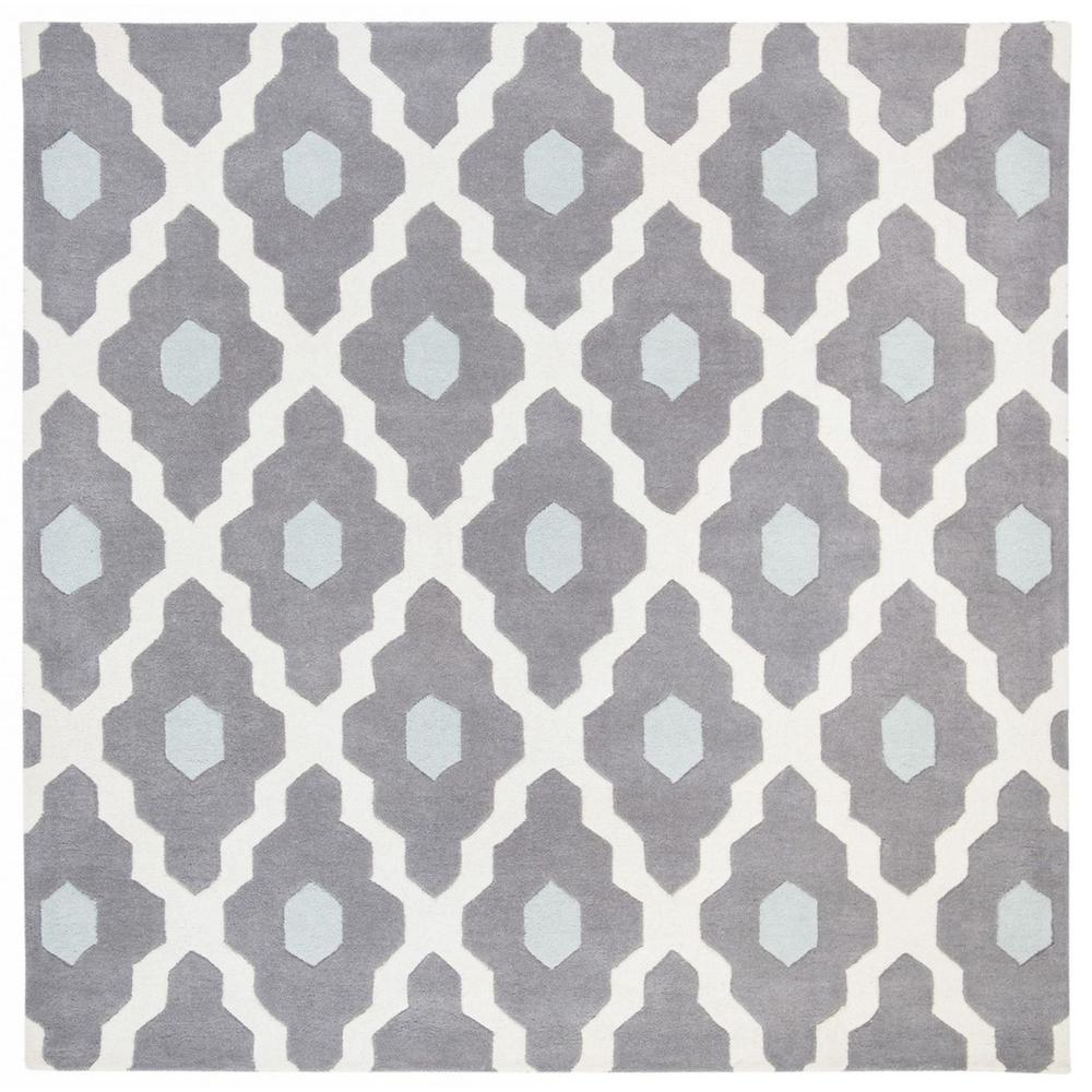 CHATHAM, IVORY / DARK GREY, 3' X 3' Square, Area Rug, CHT748D-3SQ. Picture 1