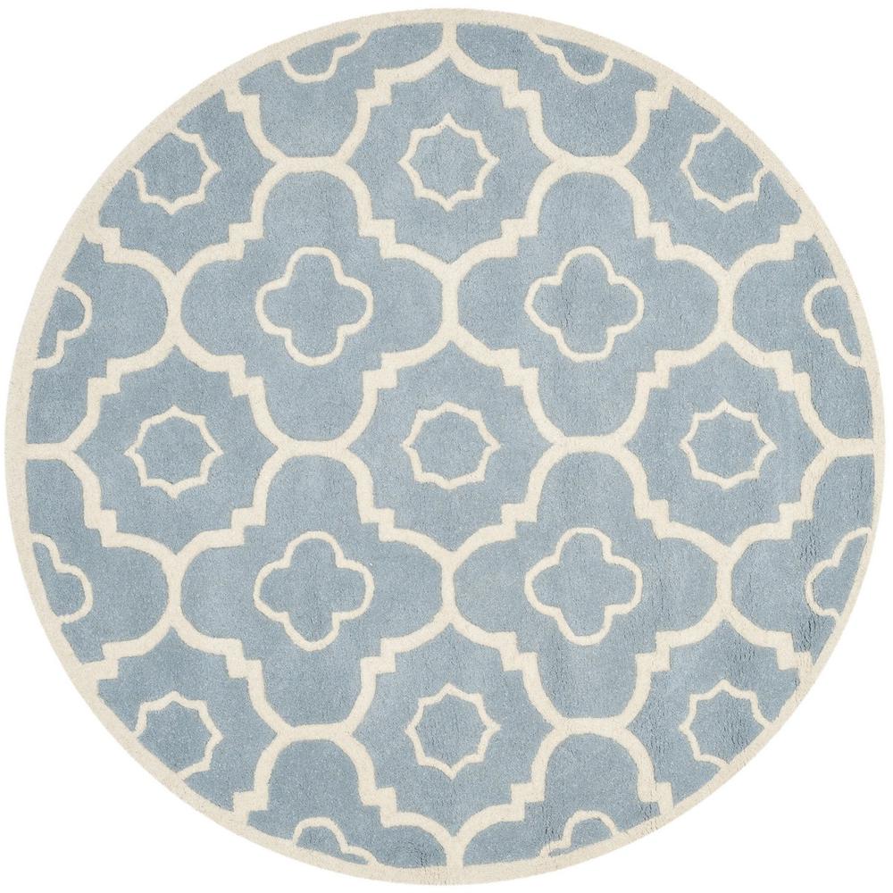 CHATHAM, BLUE / IVORY, 5' X 5' Round, Area Rug, CHT750B-5R. The main picture.