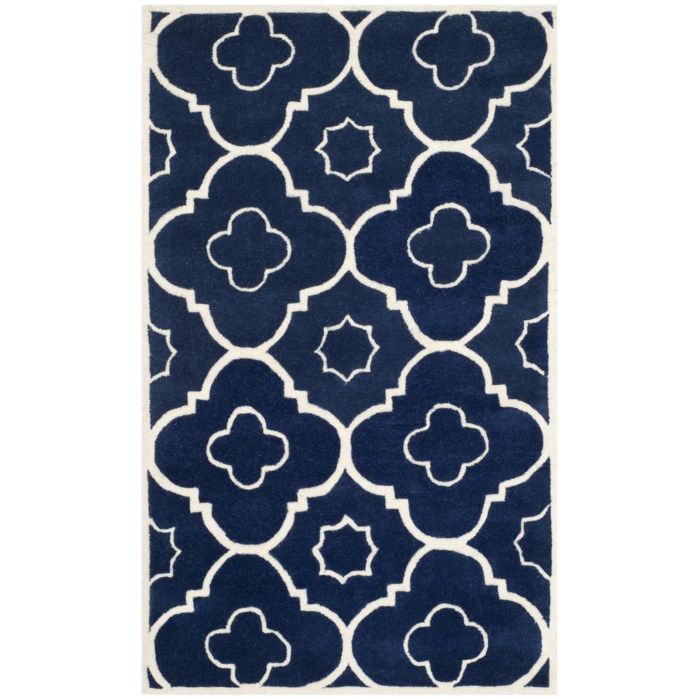 CHATHAM, DARK BLUE / IVORY, 3' X 5', Area Rug, CHT750C-3. The main picture.