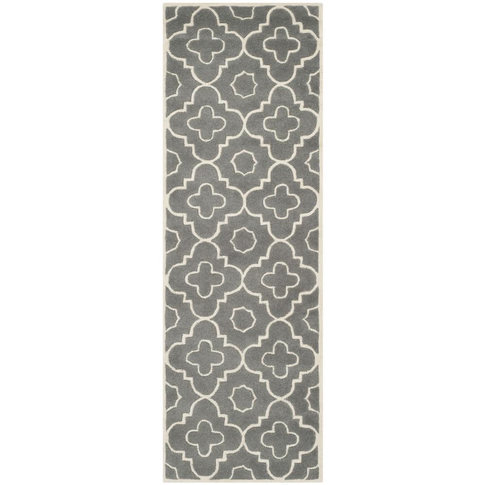 CHATHAM, DARK GREY / IVORY, 2'-3" X 7', Area Rug, CHT750D-27. Picture 1