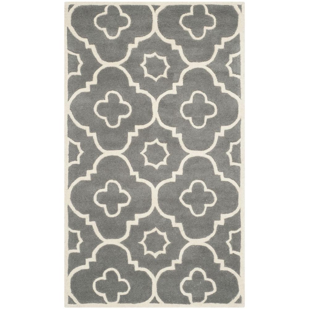 CHATHAM, DARK GREY / IVORY, 3' X 5', Area Rug, CHT750D-3. Picture 1