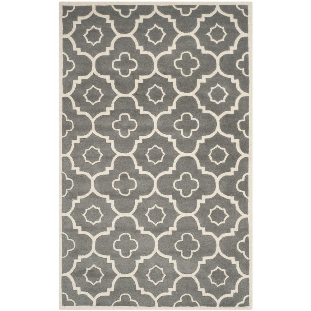 CHATHAM, DARK GREY / IVORY, 5' X 8', Area Rug, CHT750D-5. Picture 1