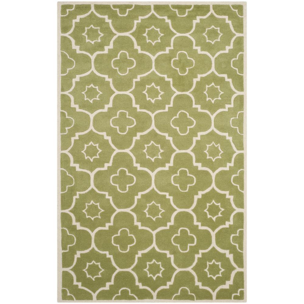 CHATHAM, GREEN / IVORY, 5' X 8', Area Rug. Picture 1