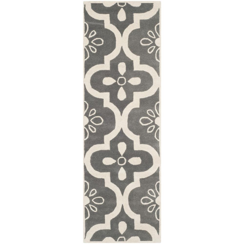 CHATHAM, DARK GREY / IVORY, 2'-3" X 7', Area Rug, CHT751D-27. Picture 1
