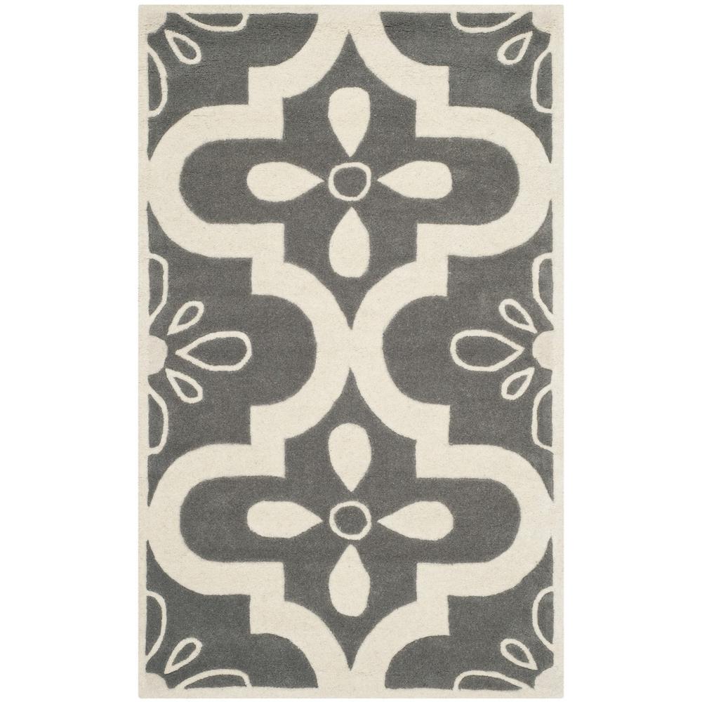 CHATHAM, DARK GREY / IVORY, 3' X 5', Area Rug, CHT751D-3. Picture 1