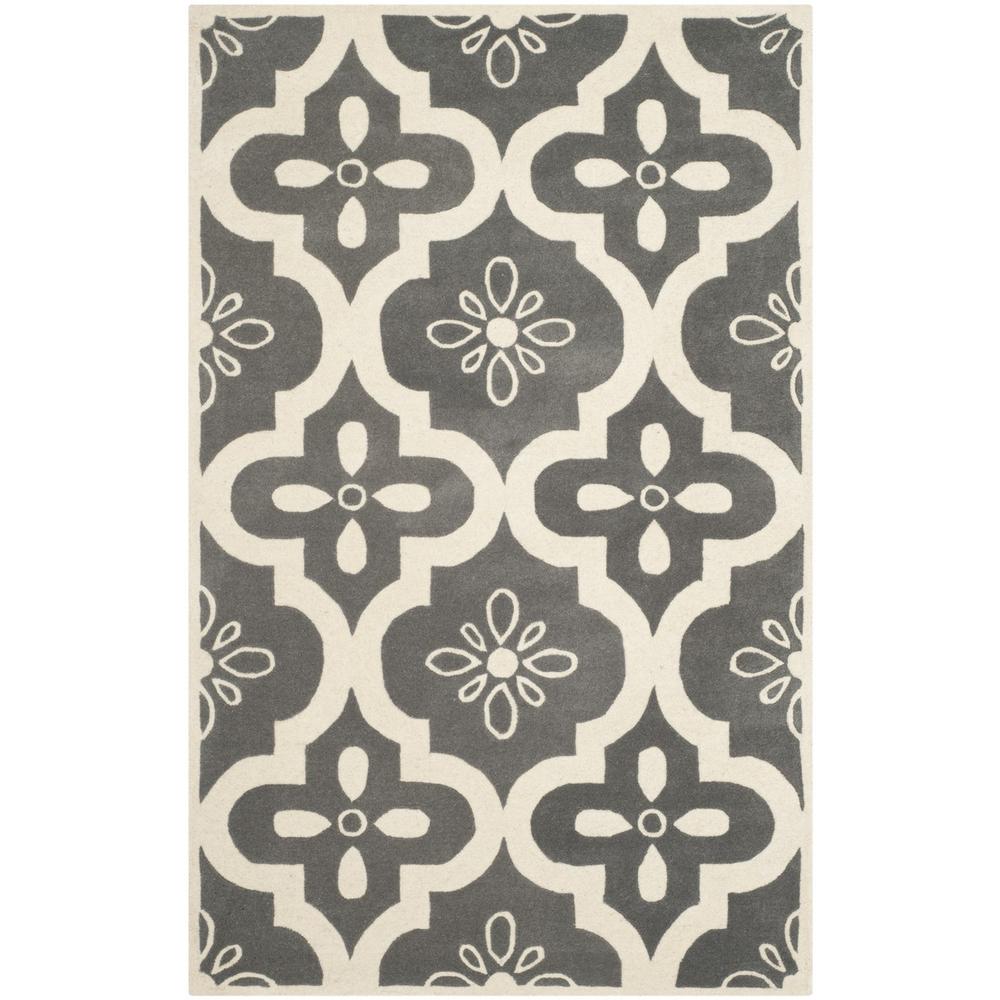 CHATHAM, DARK GREY / IVORY, 5' X 8', Area Rug, CHT751D-5. Picture 1