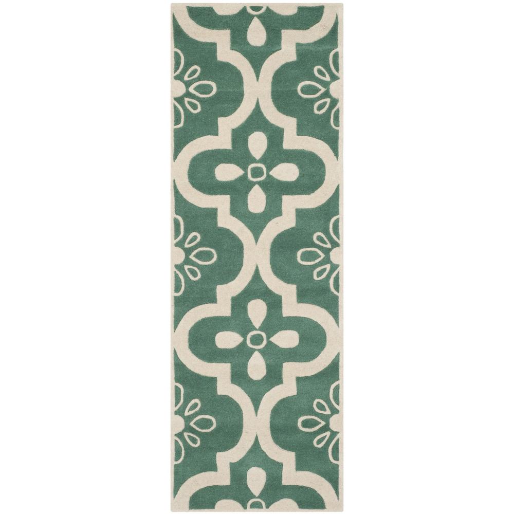 CHATHAM, TEAL / IVORY, 2'-3" X 7', Area Rug, CHT751T-27. Picture 1