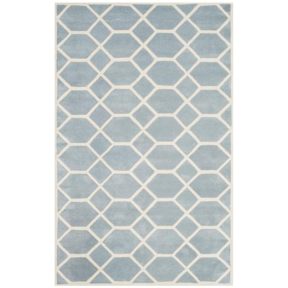 CHATHAM, BLUE / IVORY, 5' X 8', Area Rug, CHT755B-5. Picture 1