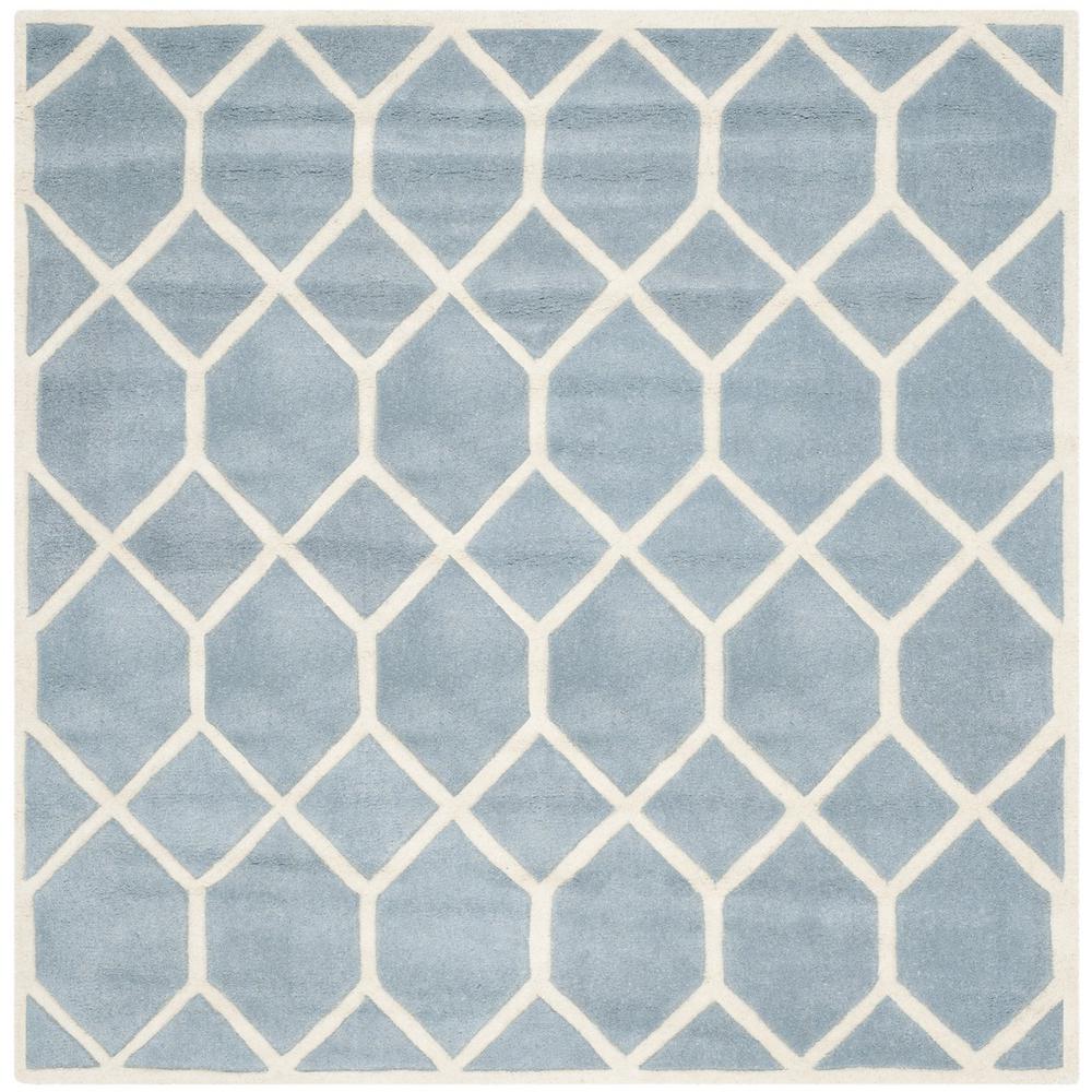 CHATHAM, BLUE / IVORY, 5' X 5' Square, Area Rug, CHT755B-5SQ. Picture 1