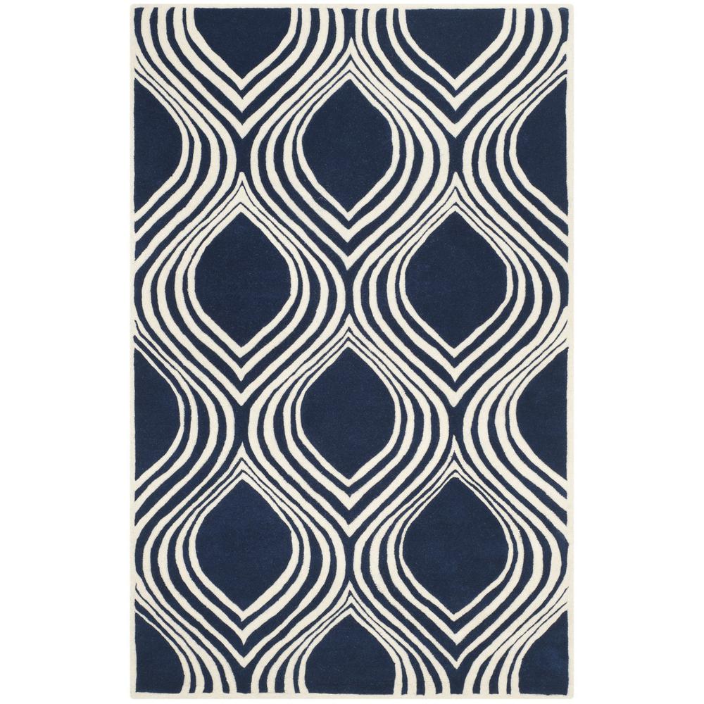 CHATHAM, DARK BLUE / IVORY, 4' X 6', Area Rug, CHT758C-4. The main picture.