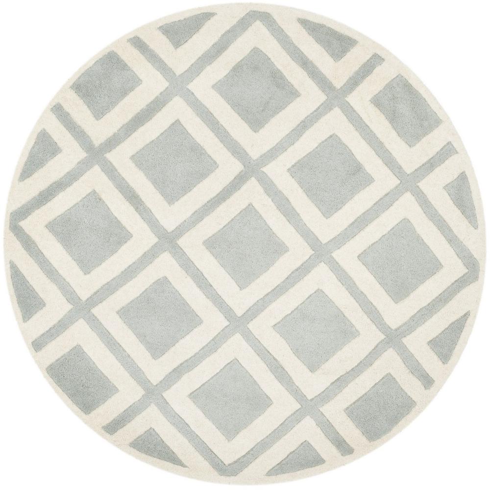 CHATHAM, GREY / IVORY, 5' X 5' Round, Area Rug, CHT759E-5R. The main picture.
