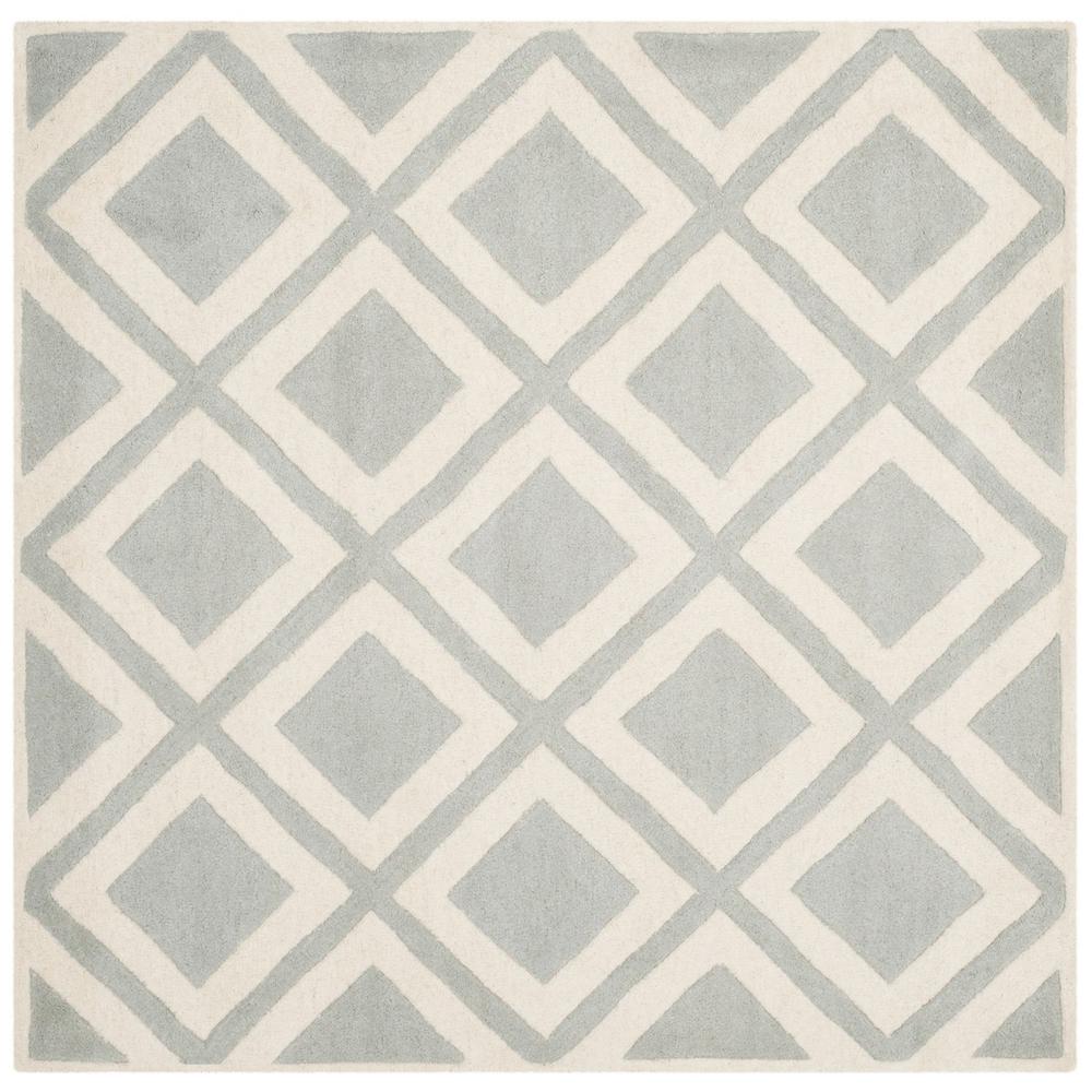 CHATHAM, GREY / IVORY, 5' X 5' Square, Area Rug, CHT759E-5SQ. Picture 1
