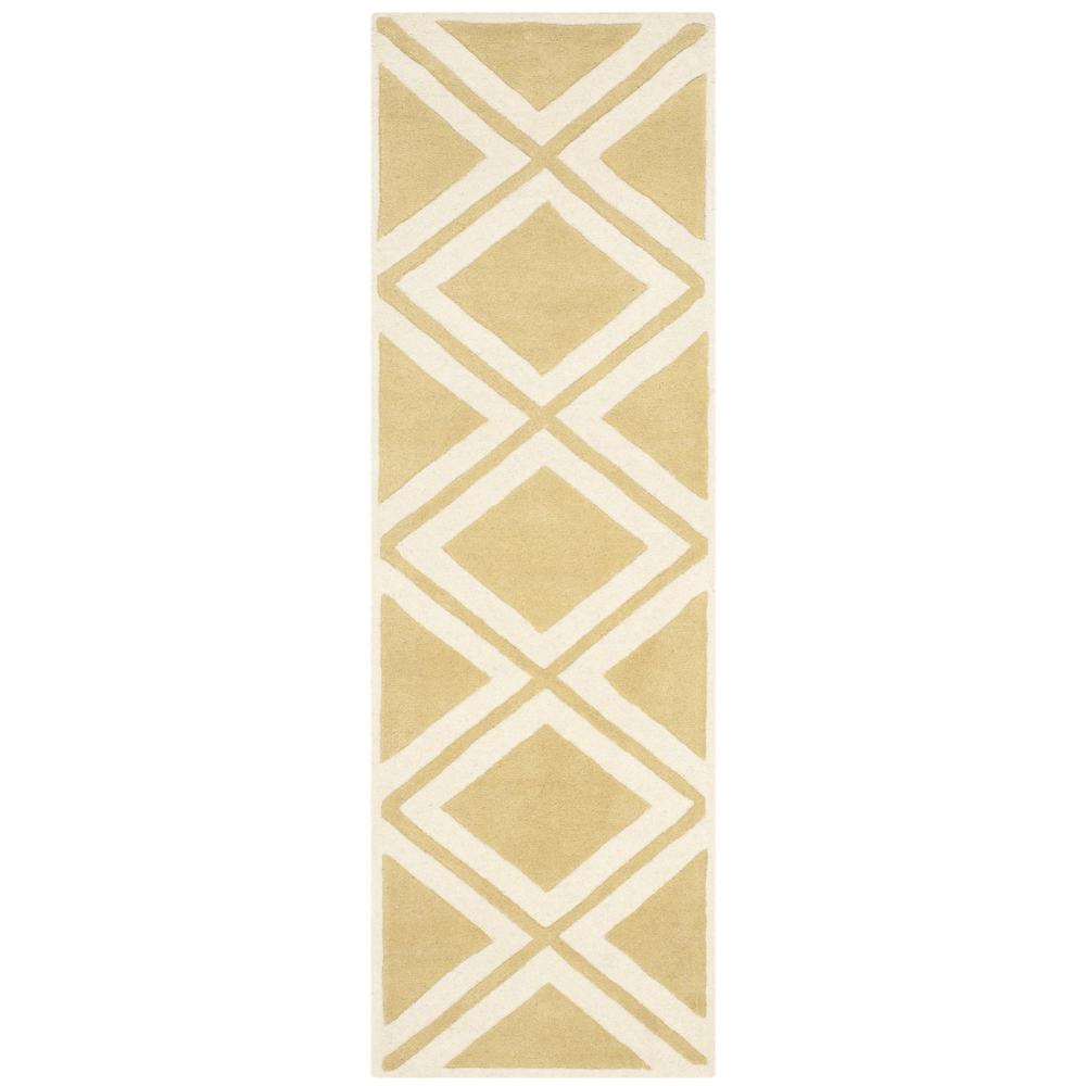 CHATHAM, GOLD / IVORY, 2'-3" X 7', Area Rug. The main picture.