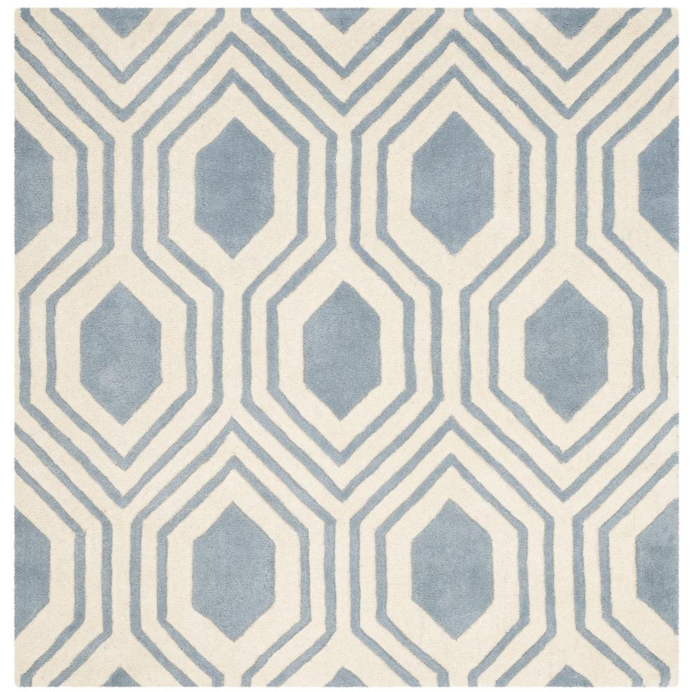 CHATHAM, BLUE / IVORY, 5' X 5' Square, Area Rug, CHT760B-5SQ. Picture 1