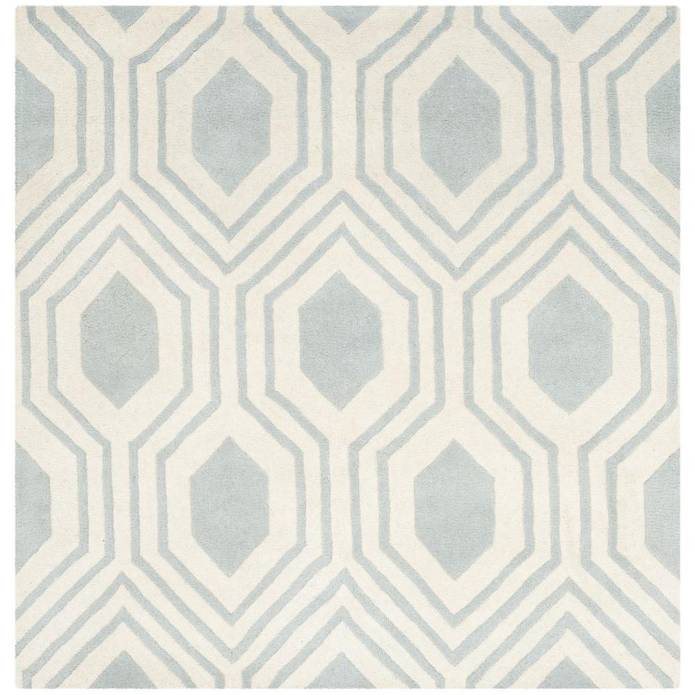 CHATHAM, GREY / IVORY, 5' X 5' Square, Area Rug, CHT760E-5SQ. Picture 1