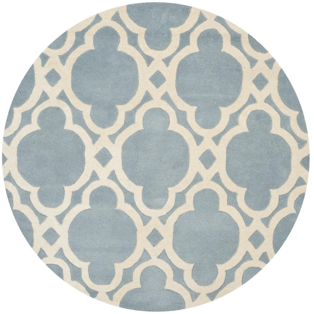 CHATHAM, BLUE / IVORY, 5' X 5' Round, Area Rug, CHT762B-5R. Picture 1