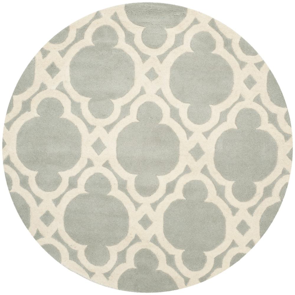 CHATHAM, GREY / IVORY, 5' X 5' Round, Area Rug, CHT762E-5R. Picture 1