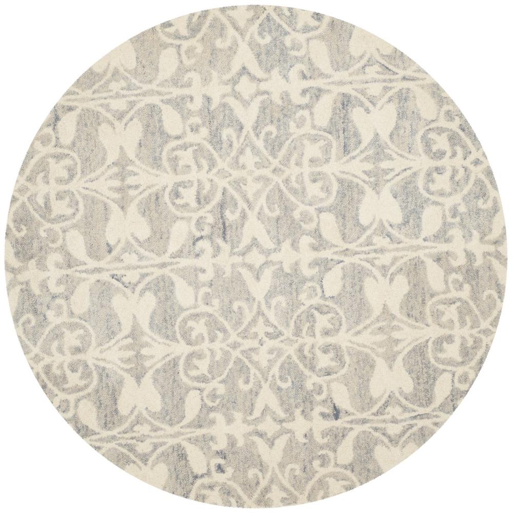 CHATHAM, LIGHT GREY / IVORY, 5' X 5' Round, Area Rug. Picture 1