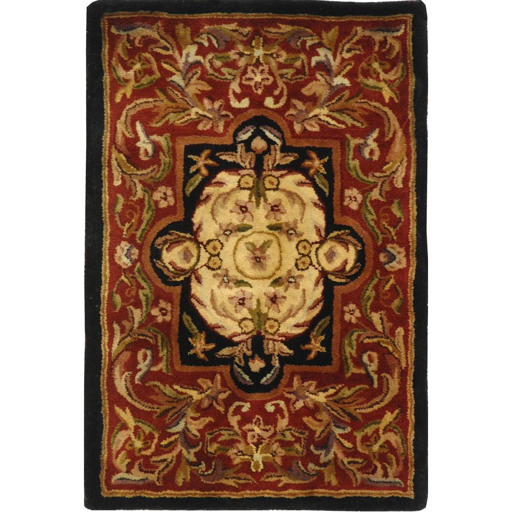 CLASSIC, RED / BLACK, 2' X 3', Area Rug. Picture 1