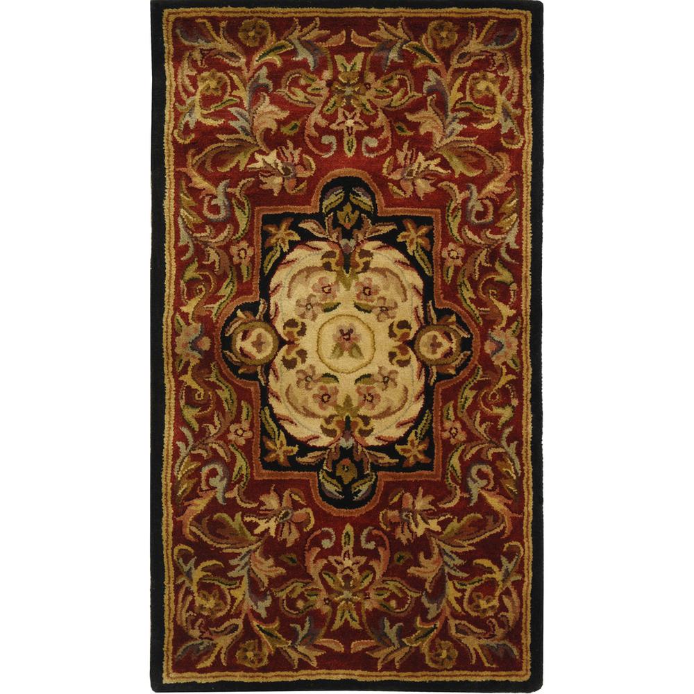 CLASSIC, RED / BLACK, 2'-3" X 4', Area Rug. Picture 1