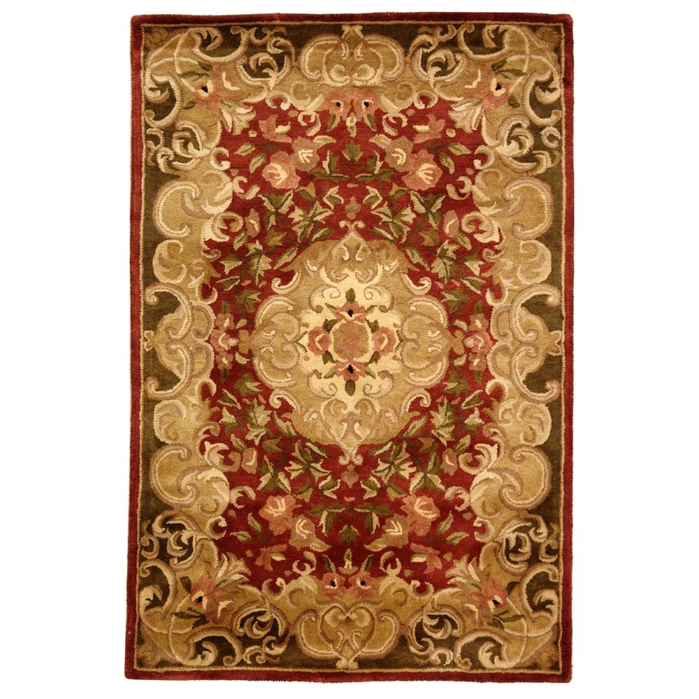 CLASSIC, RUST / GREEN, 4' X 6', Area Rug. Picture 1