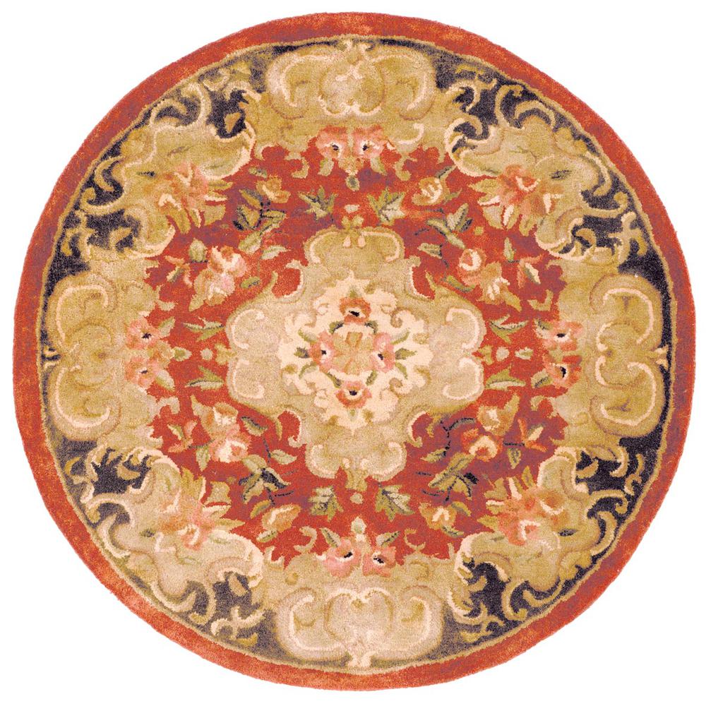 CLASSIC, RUST / GREEN, 6' X 6' Round, Area Rug. Picture 1
