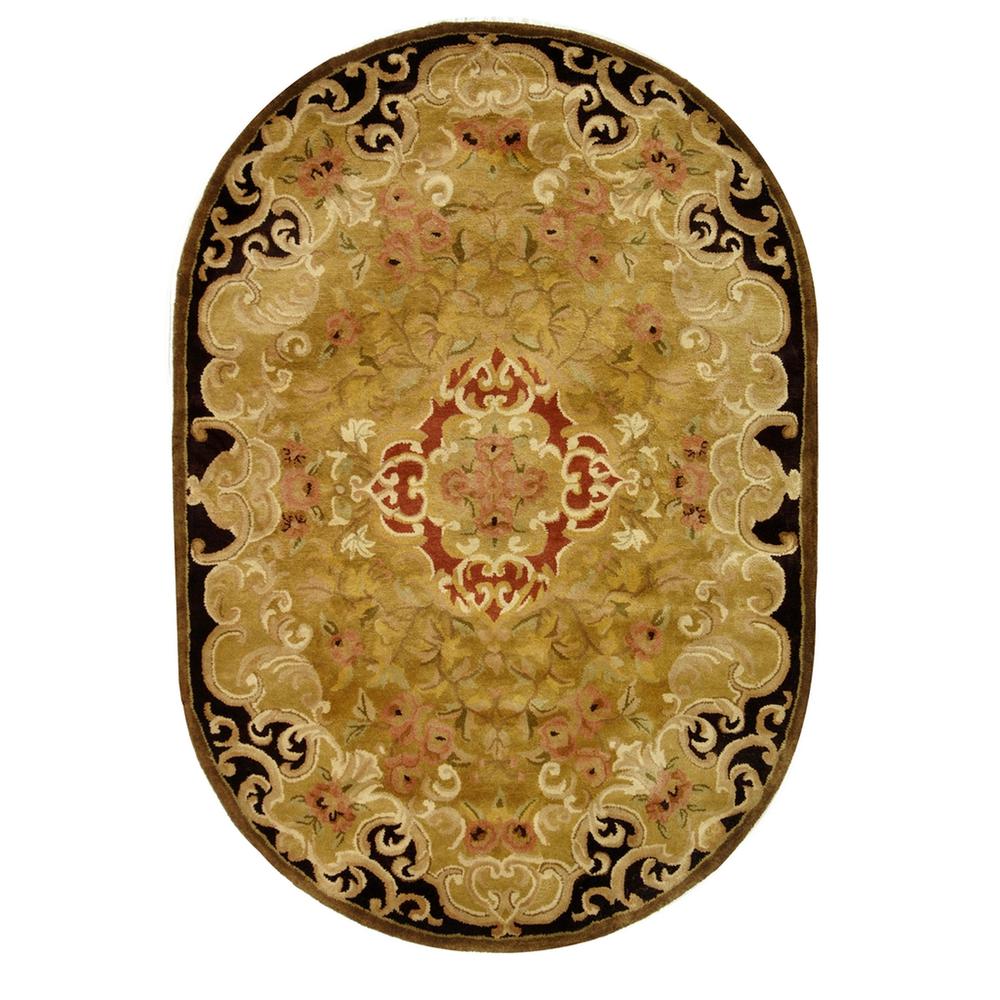 CLASSIC, GOLD / BEIGE, 4'-6" X 6'-6" Oval, Area Rug, CL234B-5OV. Picture 1