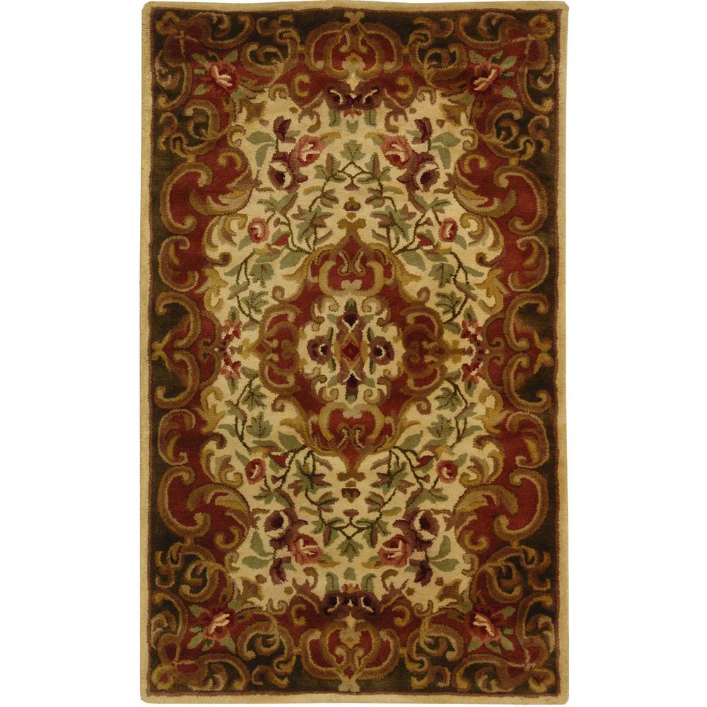 CLASSIC, IVORY / GREEN, 3' X 5', Area Rug. Picture 1