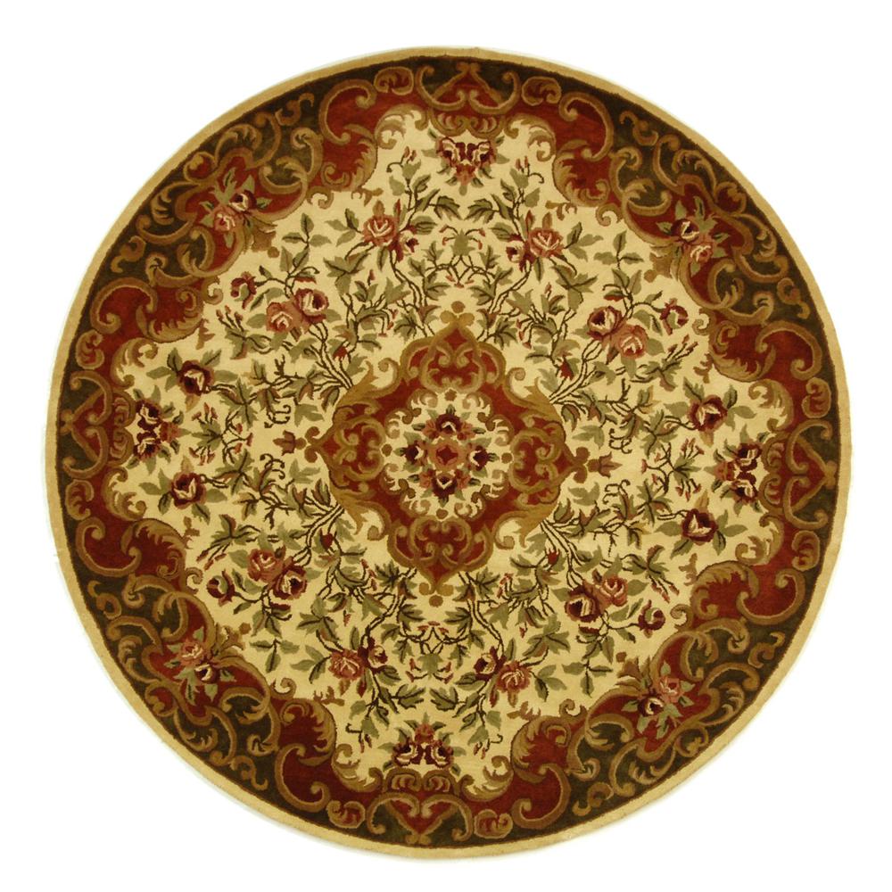 CLASSIC, IVORY / GREEN, 8' X 8' Round, Area Rug. The main picture.