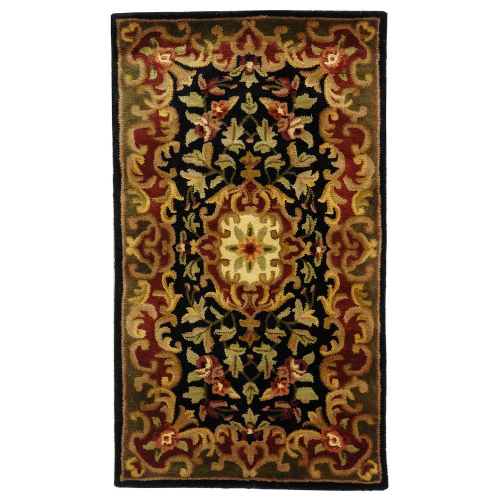 CLASSIC, BLACK / GREEN, 2'-3" X 4', Area Rug. Picture 1