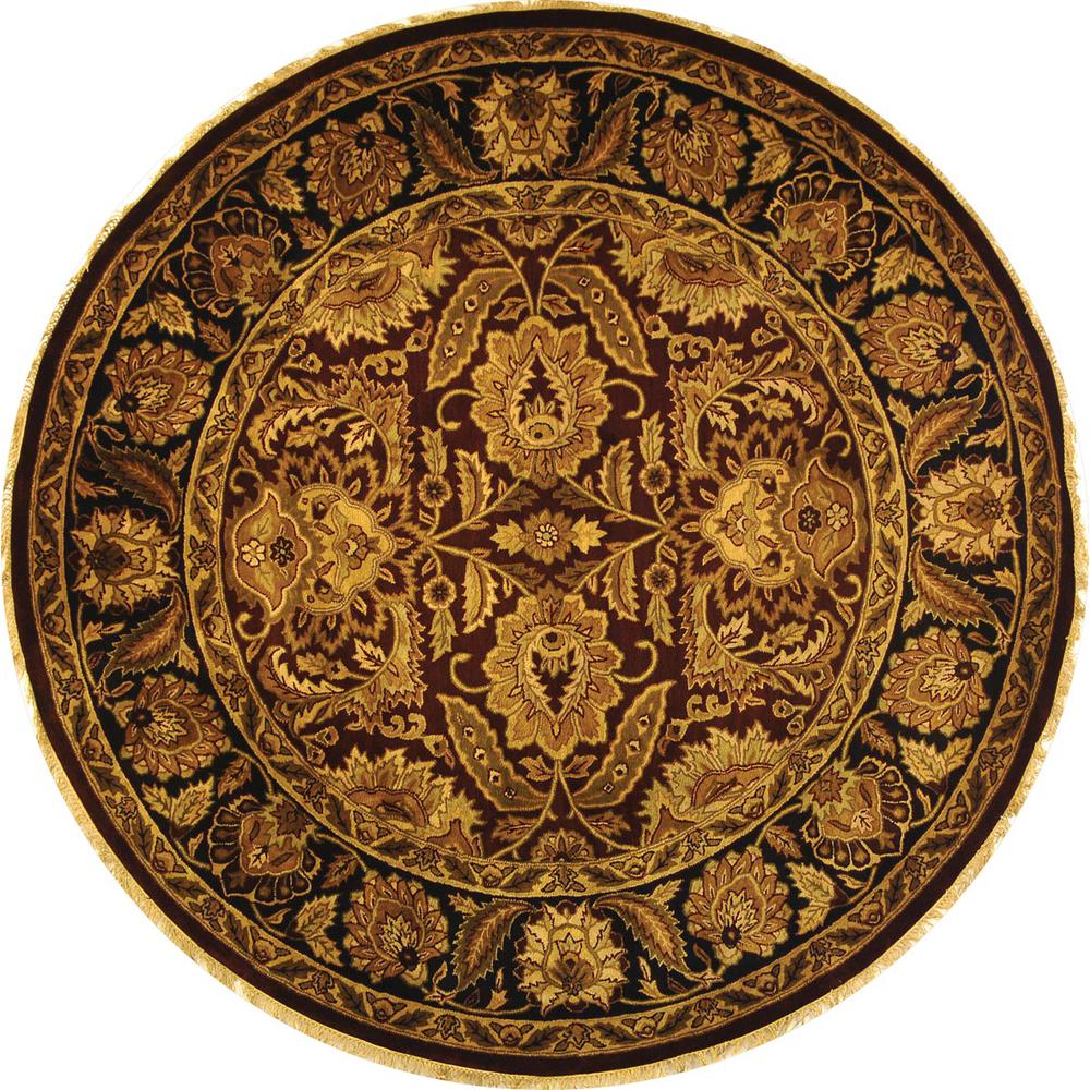 CLASSIC, BURGUNDY / BLACK, 8' X 8' Round, Area Rug, CL239B-8R. Picture 1