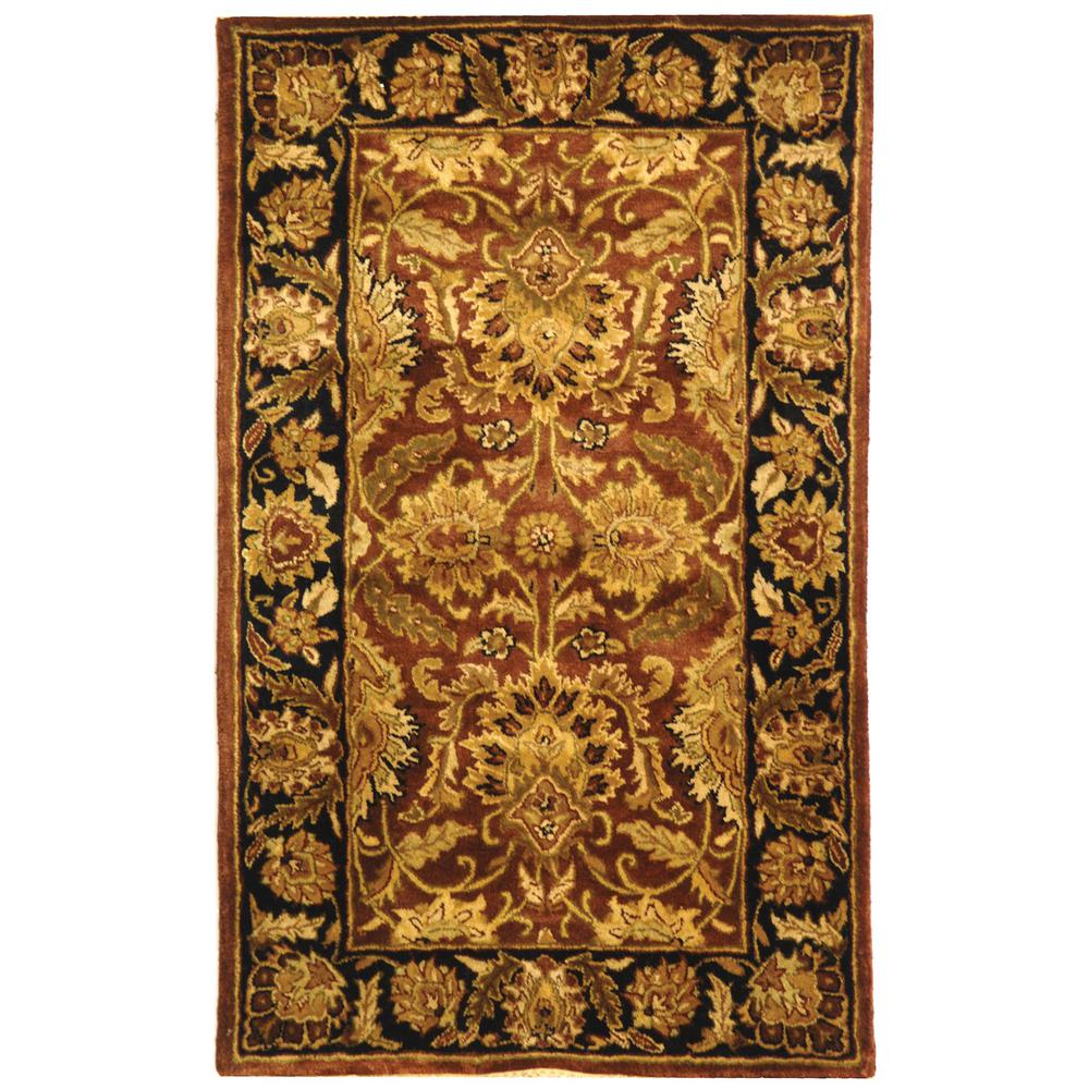 CLASSIC, RUST / BLACK, 2' X 3', Area Rug. Picture 1