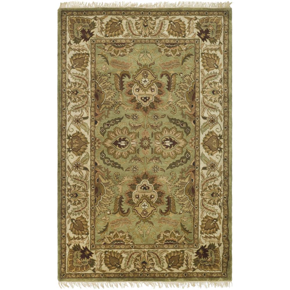 CLASSIC, GREEN / IVORY, 4' X 6', Area Rug. Picture 1