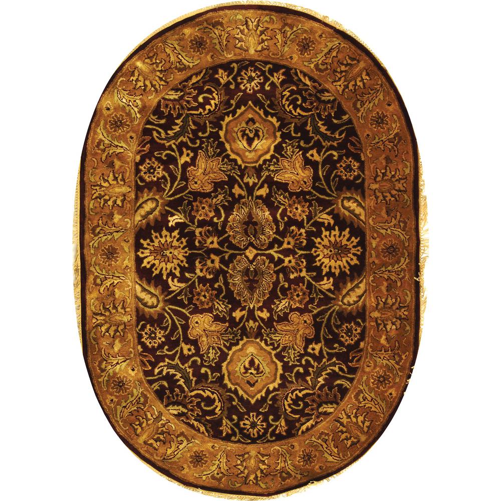 CLASSIC, ASSORTED / GOLD, 4'-6" X 6'-6" Oval, Area Rug. Picture 1
