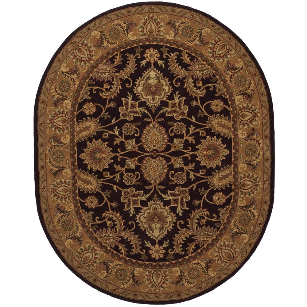 CLASSIC, EGGPLANT / GOLD, 7'-6" X 9'-6" Oval, Area Rug. Picture 1