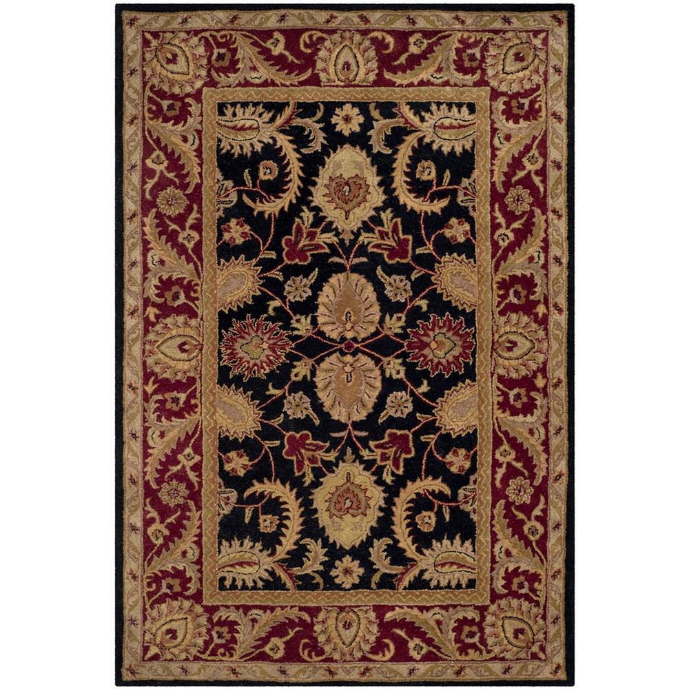 CLASSIC, BLACK / BURGUNDY, 6' X 9', Area Rug. Picture 1