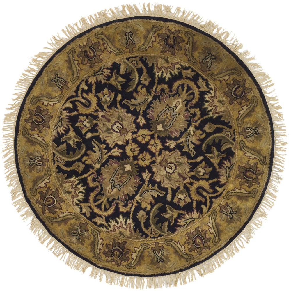 CLASSIC, BLACK / GOLD, 3'-6" X 3'-6" Round, Area Rug, CL252A-4R. Picture 1