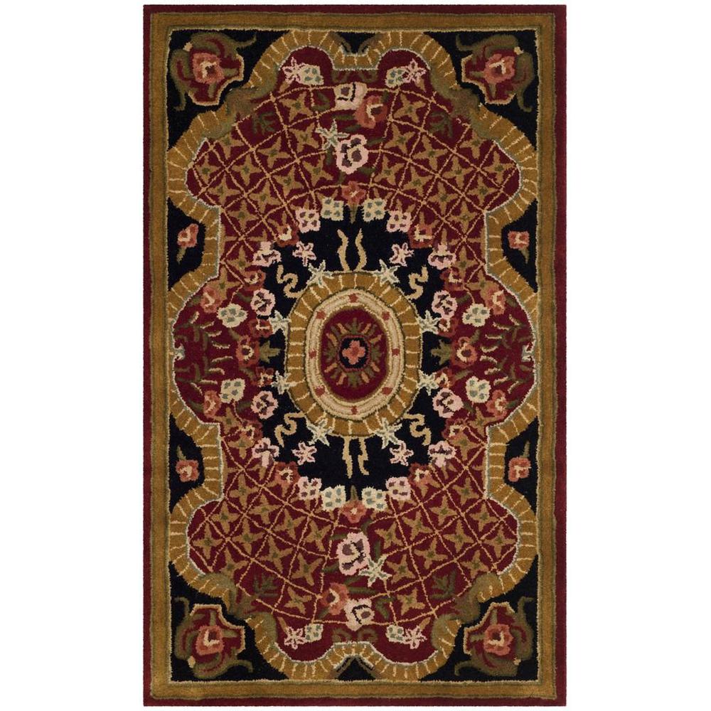 CLASSIC, BURGUNDY / BLACK, 3' X 5', Area Rug, CL304B-3. Picture 1