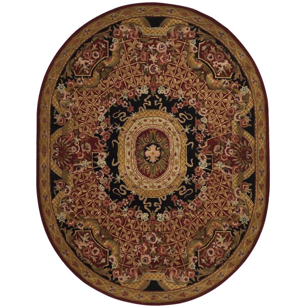 CLASSIC, ASSORTED / BLACK, 4'-6" X 6'-6" Oval, Area Rug, CL304B-5OV. Picture 1