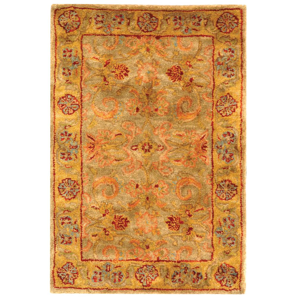 CLASSIC, LIGHT GREEN / GOLD, 2' X 3', Area Rug, CL324A-2. Picture 1