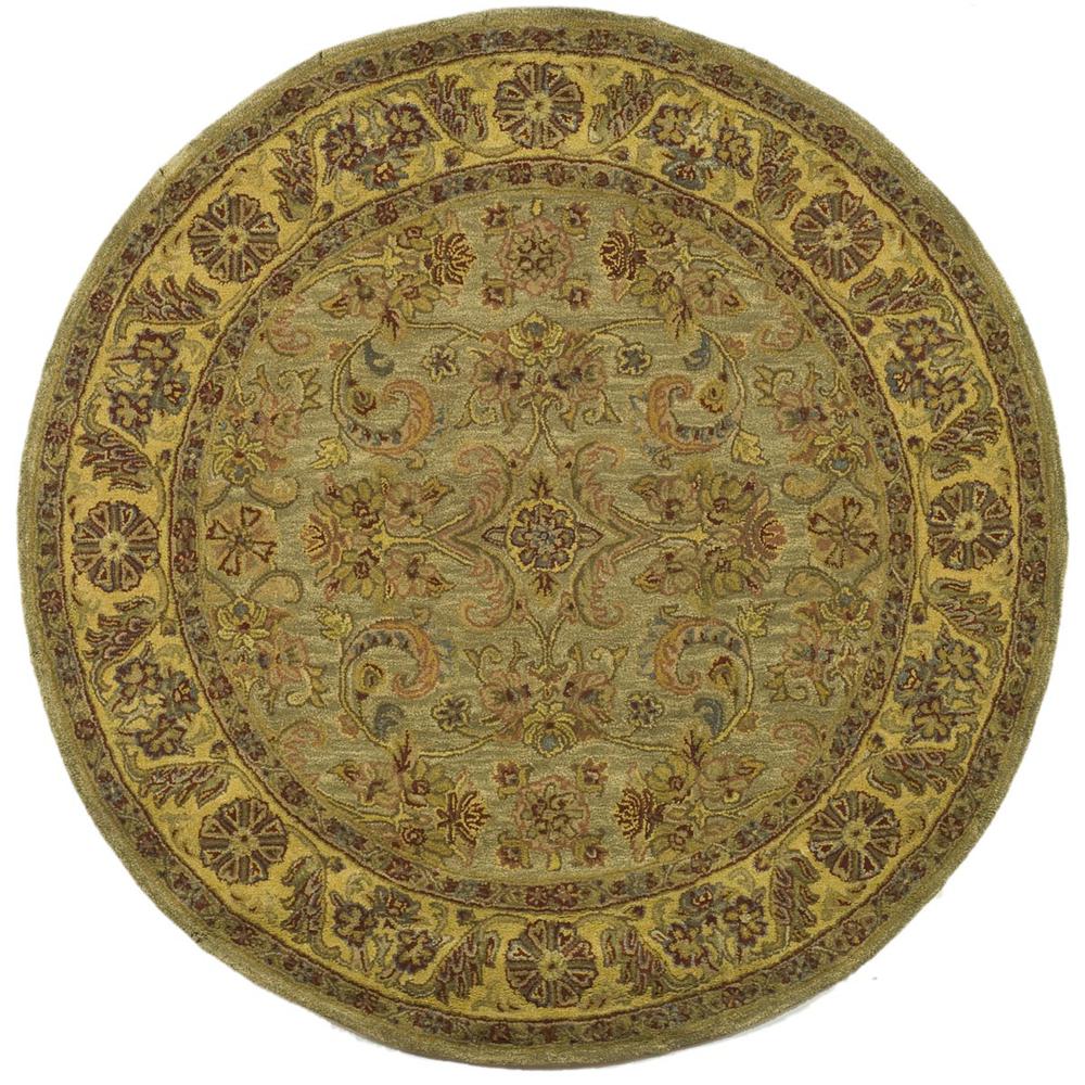 CLASSIC, LIGHT GREEN / GOLD, 6' X 6' Round, Area Rug, CL324A-6R. Picture 1