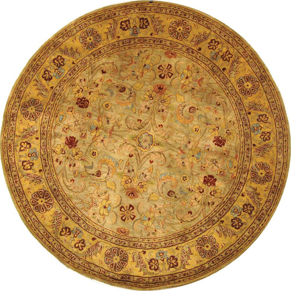 CLASSIC, LIGHT GREEN / GOLD, 8' X 8' Round, Area Rug, CL324A-8R. Picture 1