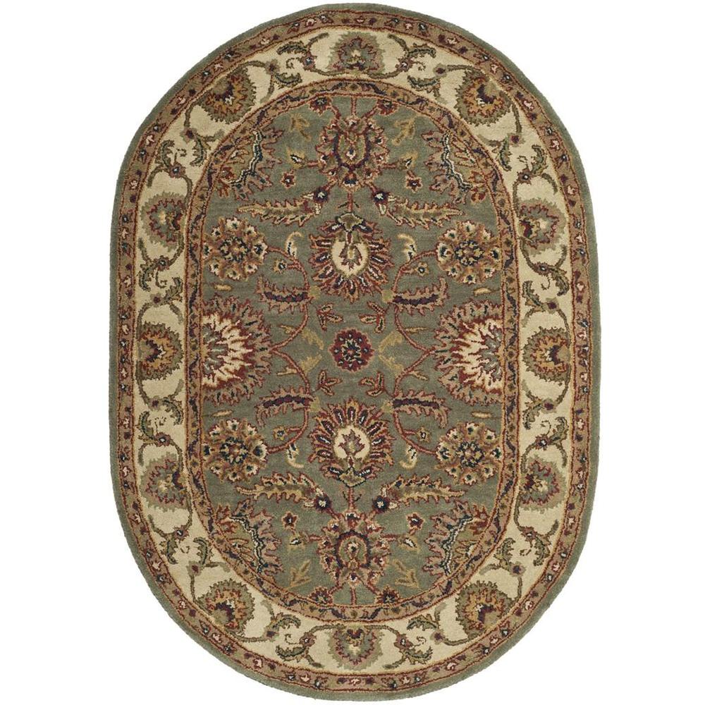 CLASSIC, CELADON / IVORY, 4'-6" X 6'-6" Oval, Area Rug. Picture 1