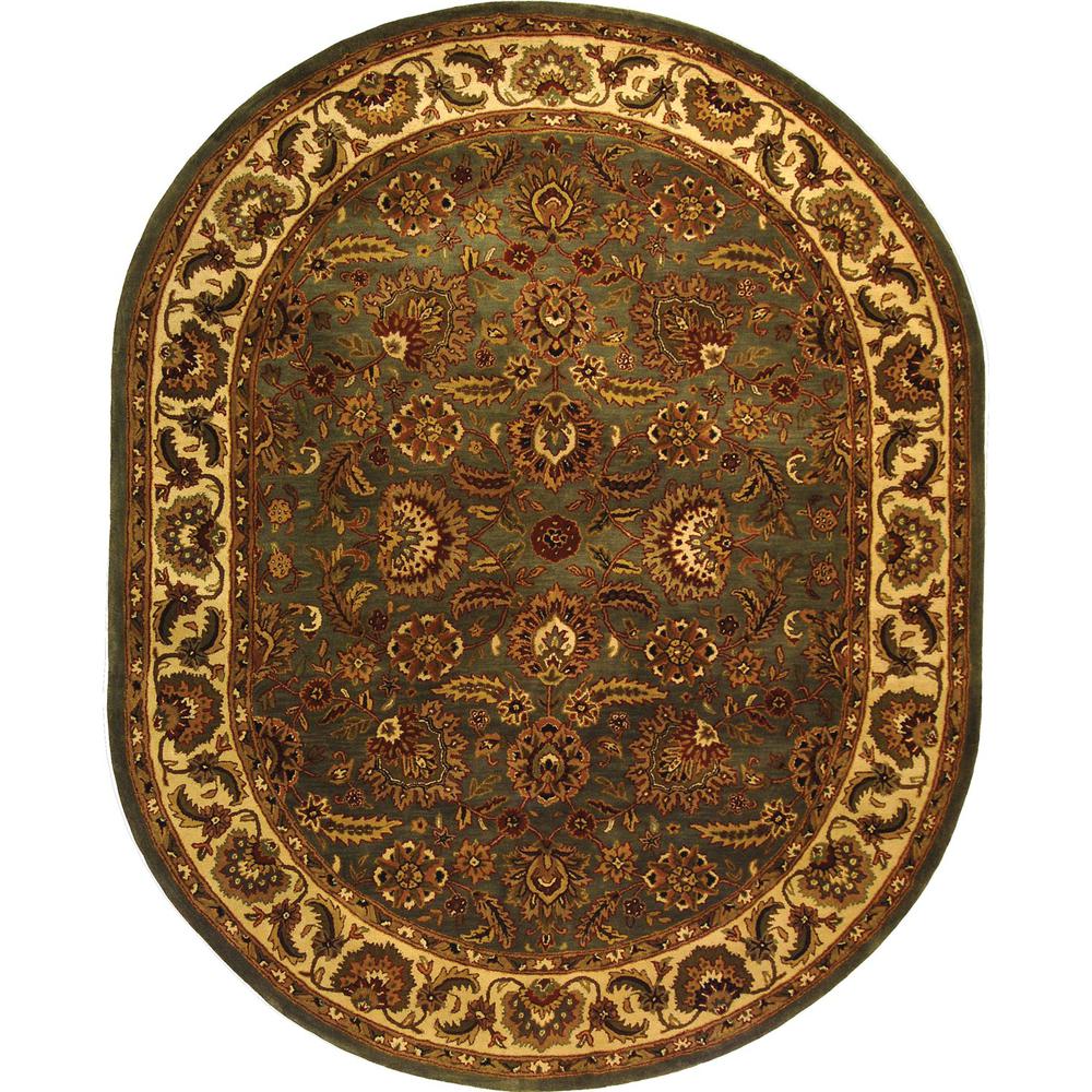 CLASSIC, CELADON / IVORY, 7'-6" X 9'-6" Oval, Area Rug. Picture 1