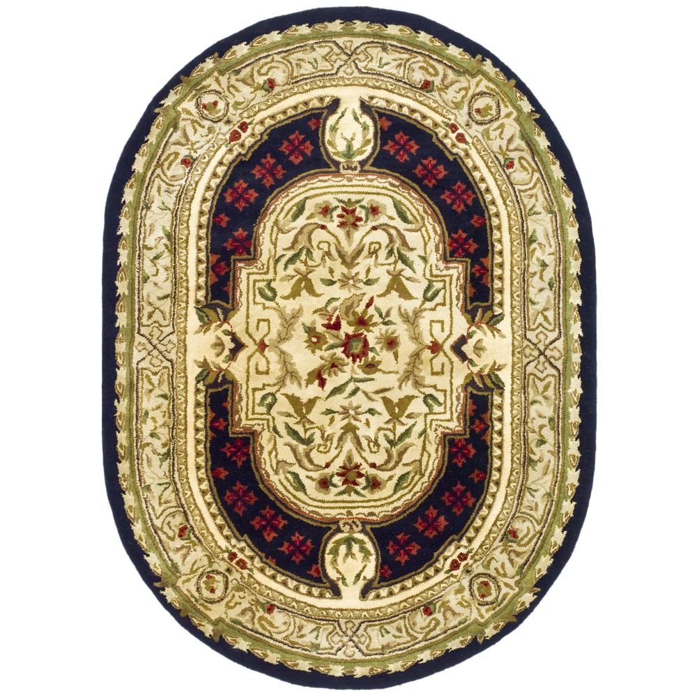 CLASSIC, BLACK, 4'-6" X 6'-6" Oval, Area Rug, CL755B-5OV. Picture 1