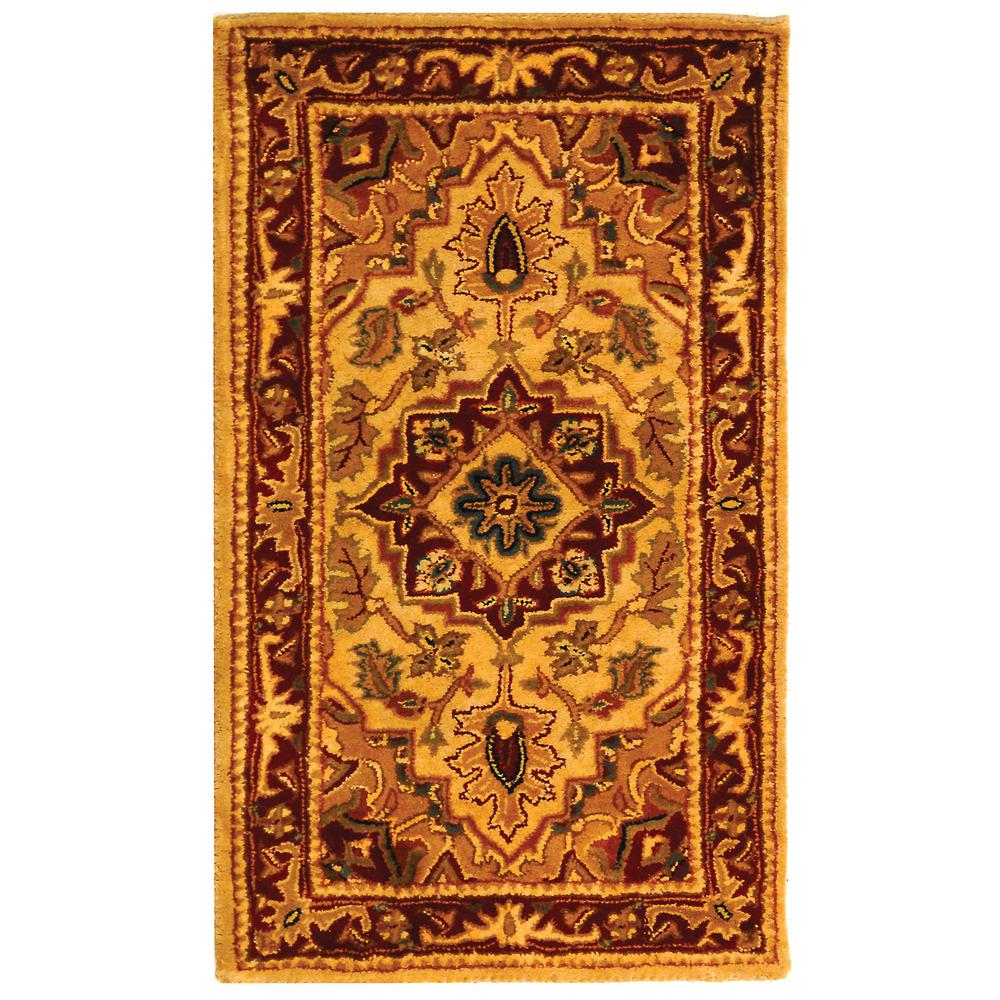 CLASSIC, LIGHT GOLD / RED, 2'-3" X 4', Area Rug. Picture 1