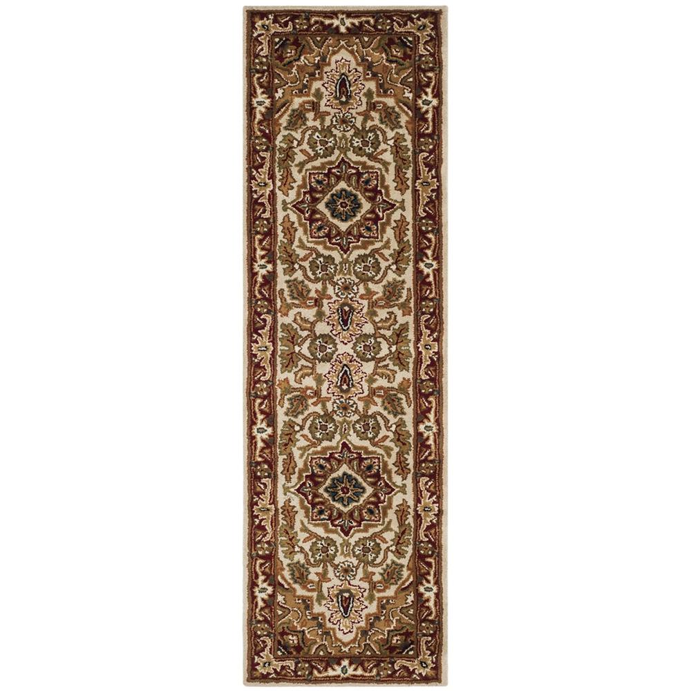 CLASSIC, LIGHT GOLD / RED, 2'-3" X 8', Area Rug. Picture 1