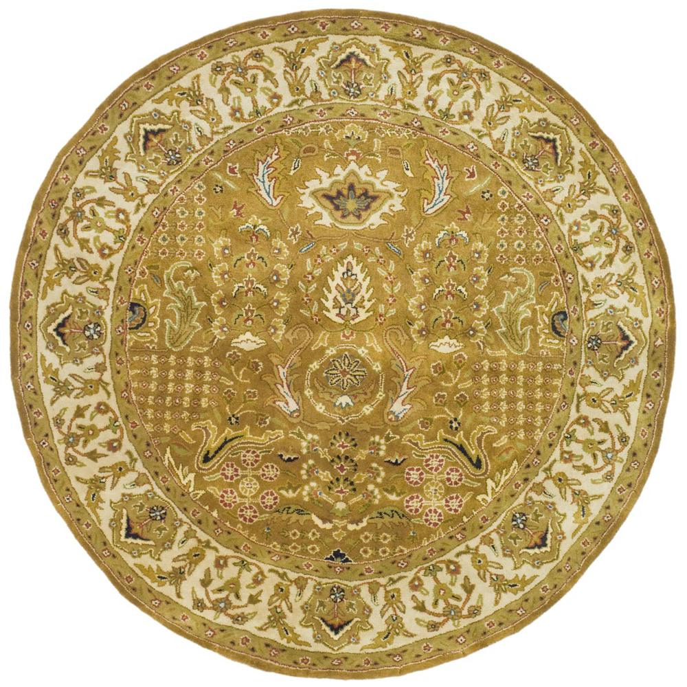 CLASSIC, GOLD / BEIGE, 3'-6" X 3'-6" Round, Area Rug. Picture 1