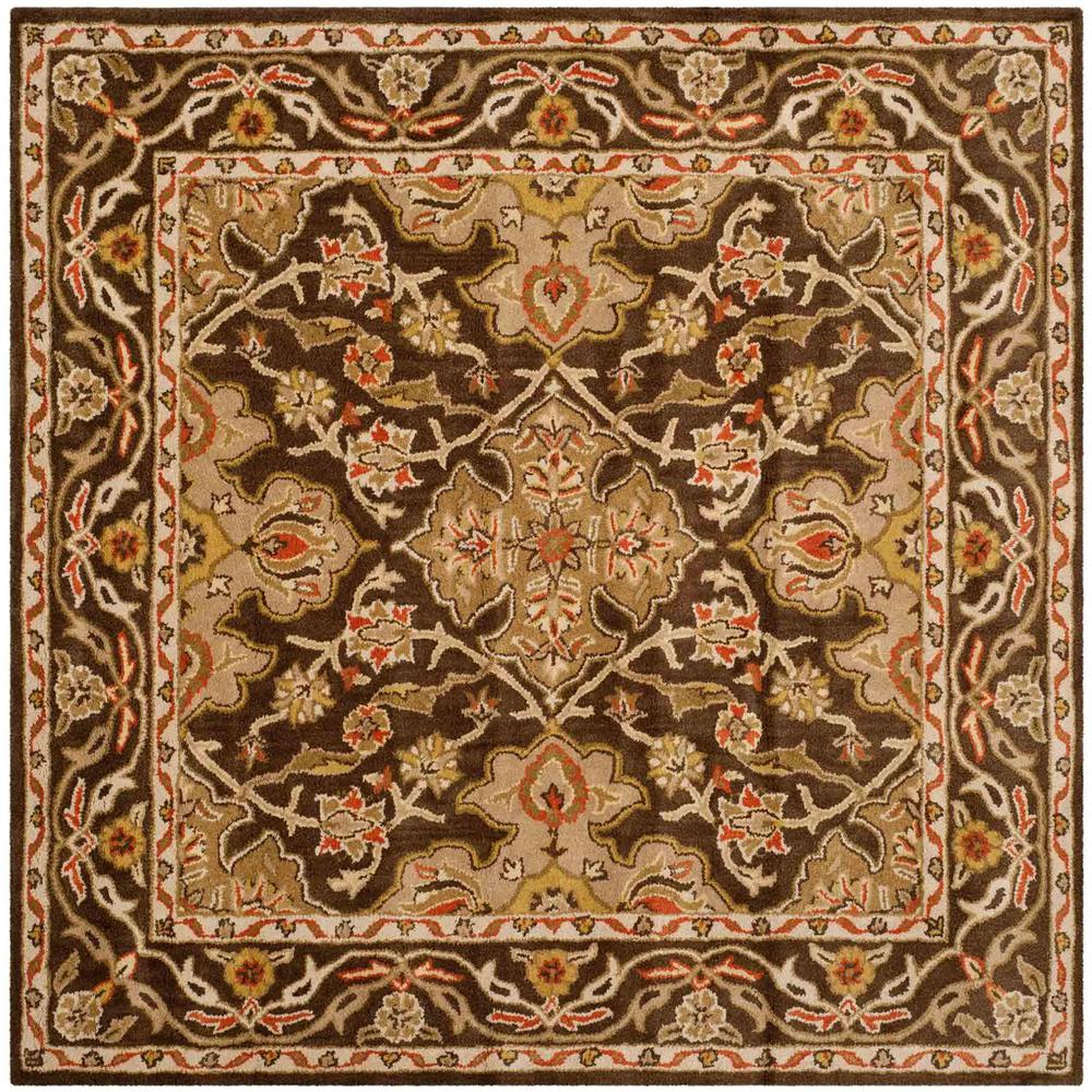 CLASSIC, BROWN / BROWN, 6' X 6' Square, Area Rug. Picture 1