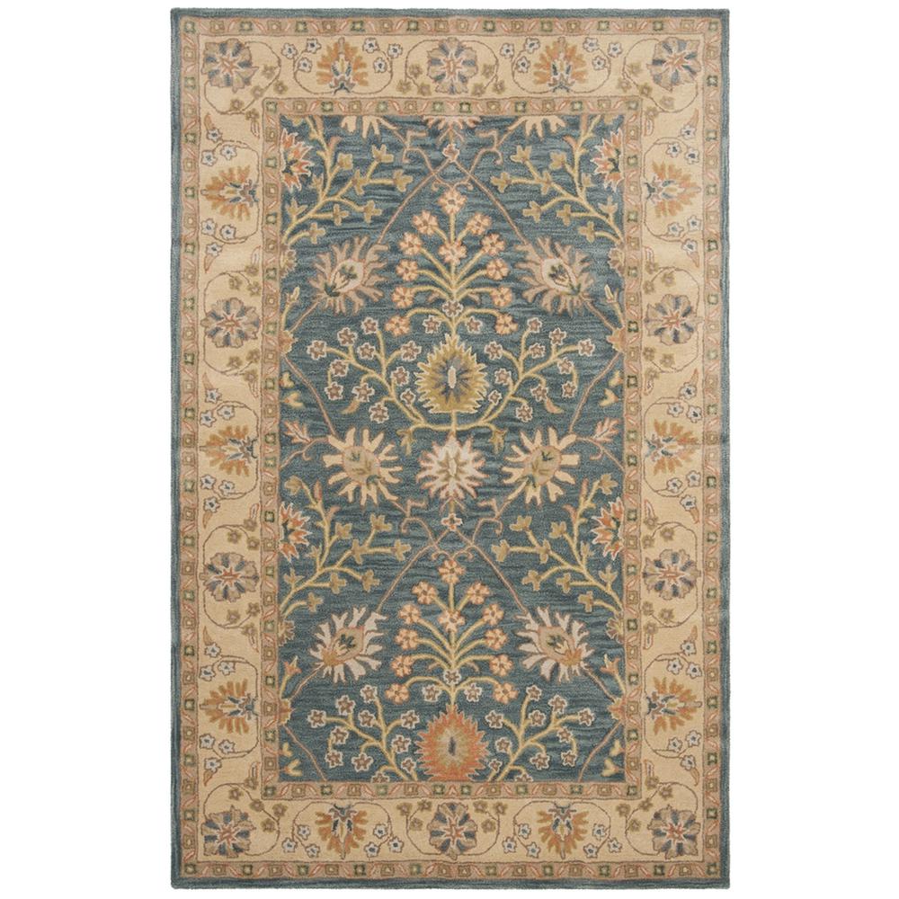 CLASSIC, BLUE / LIGHT GOLD, 5' X 8', Area Rug. Picture 1